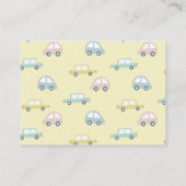 Auto met Ballonnen Geel Baby shower Advies Informatiekaartje (Achterkant)
