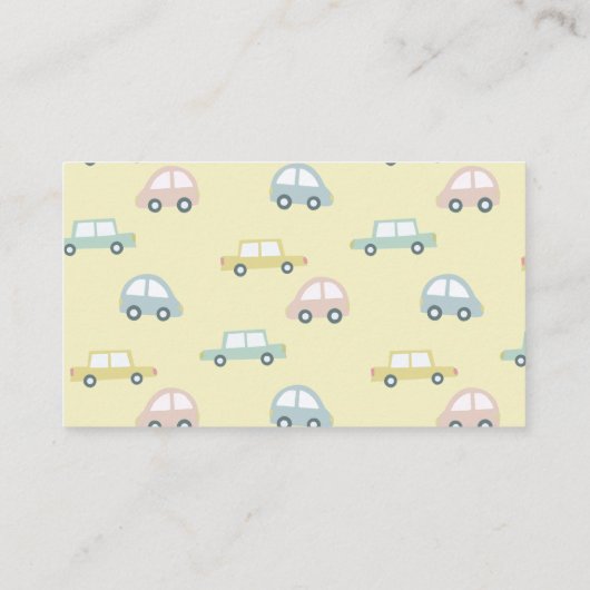 Auto met Ballonnen Gele Luier Raffle Ticket Informatiekaartje (Achterkant)