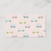 Auto met Ballonnen Roze Meisje Luier Raffle Ticket Informatiekaartje (Achterkant)