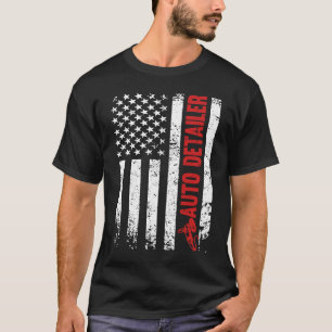 Auto met details van de vlag van de auto t-shirt