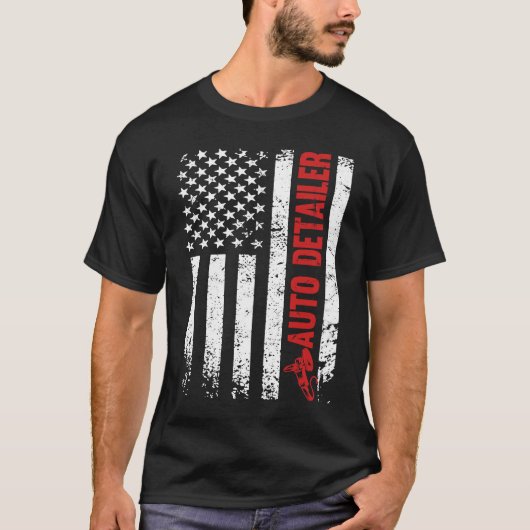 Auto met details van de vlag van de auto t-shirt (Voorkant)