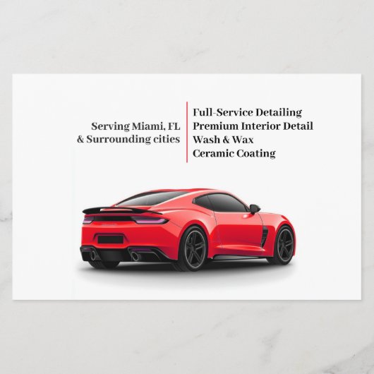 Auto met gegevens flyer (Achterkant)