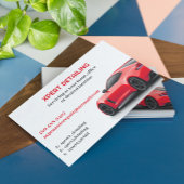 Auto met gegevens flyer
