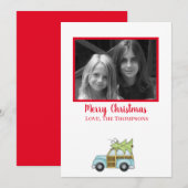 Auto met kerstboom feestdagenkaart (Voorkant / Achterkant)