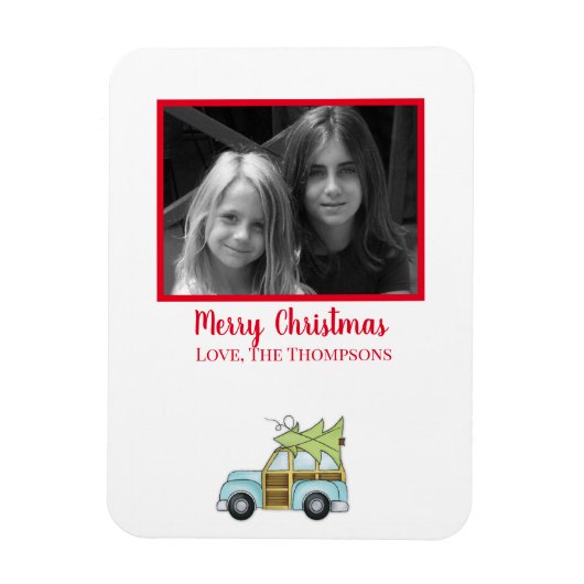 Auto met kerstboom magneet (Verticaal)