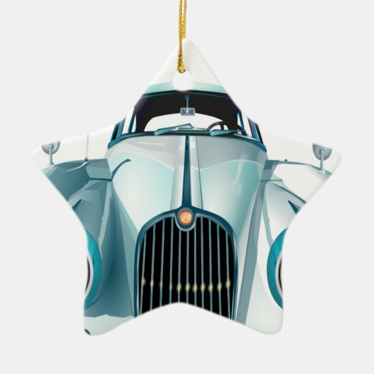 auto met oldtimer keramisch ornament (Voorkant)