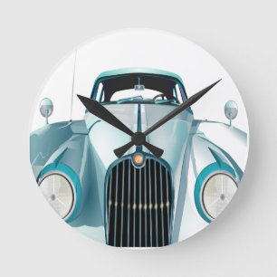 auto met oldtimer ronde klok