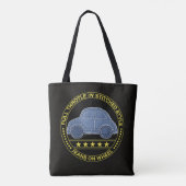 auto met stiksels tote bag (Achterkant)