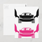 Auto met vleugels briefkaart (Voorkant / Achterkant)