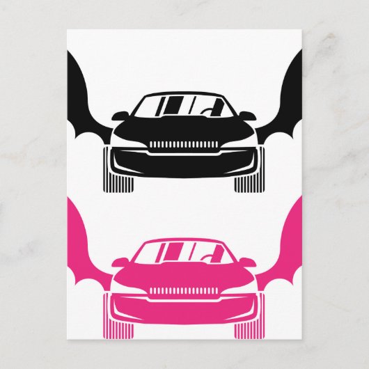 Auto met vleugels briefkaart (Voorkant)