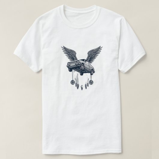 Auto met Wings Fantasy T-shirt (Design voorkant)