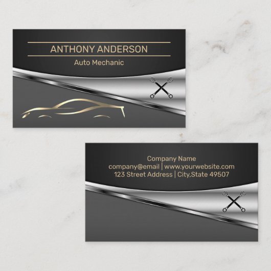 Auto Modern Gold Logo | Auto's Visitekaartje (Voorkant / Achterkant)