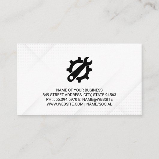 Auto Moderne Logo | Autodiensten | Mechanisch Visitekaartje (Achterkant)