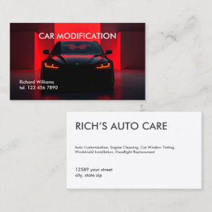 Auto modificatie visitekaartje