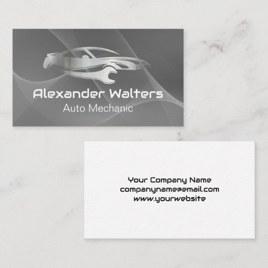 Auto moersleutel Logo | Mechanisch Visitekaartje (Voorkant / Achterkant)