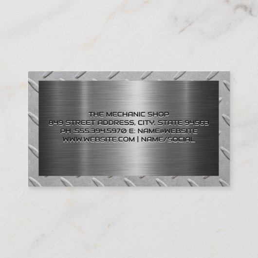 Auto moersleutel Logo | Mechanisch Visitekaartje (Achterkant)