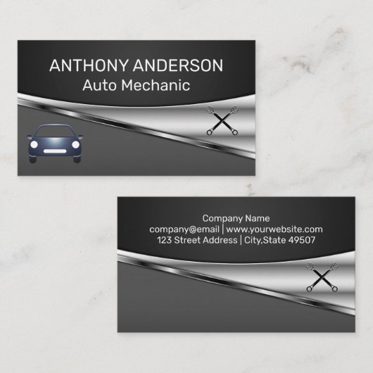 Auto | moersleutels | monteur visitekaartje (Voorkant / Achterkant)