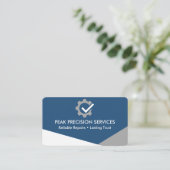 Auto monteur Blauwe QR-code  Visitekaartje (Staand voorkant)