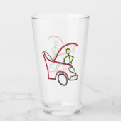 Auto monteur Stickman Glas (Achterkant)