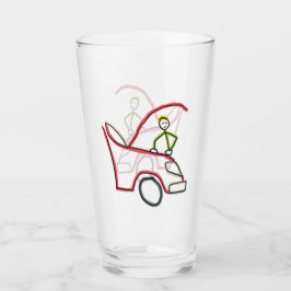 Auto monteur Stickman Glas