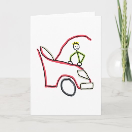 Auto monteur Stickman Kaart (Voorkant)