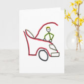 Auto monteur Stickman Kaart (Gele Bloem)