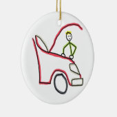 Auto monteur Stickman Keramisch Ornament (Rechts)