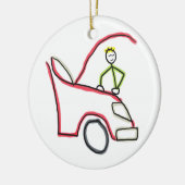 Auto monteur Stickman Keramisch Ornament (Links)
