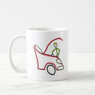 Auto monteur Stickman Koffiemok