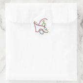 Auto monteur Stickman Ronde Sticker (Tas)