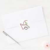 Auto monteur Stickman Ronde Sticker (Envelop)