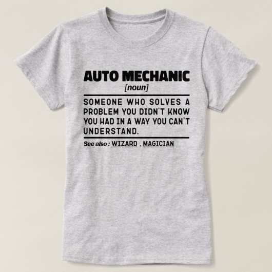 Auto monteur zelfstandig naamwoord definitie repar t-shirt (Design voorkant)