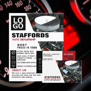 Auto Motor, Auto Dealership Adverteren Flyer