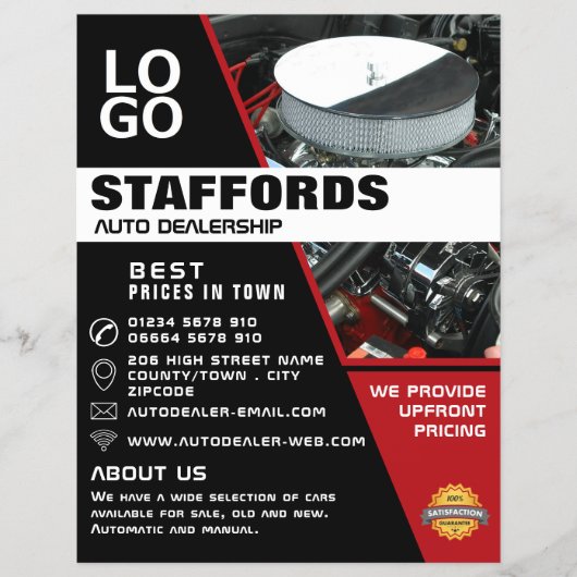 Auto Motor, Auto Dealership Adverteren Flyer (Voorkant)