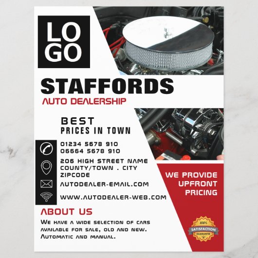 Auto Motor, Auto Dealership Adverteren Flyer (Voorkant)
