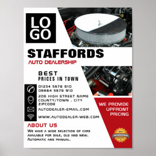 Auto Motor, Auto Dealership Adverteren Poster