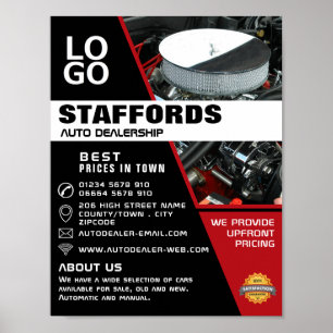 Auto Motor, Auto Dealership Adverteren Poster