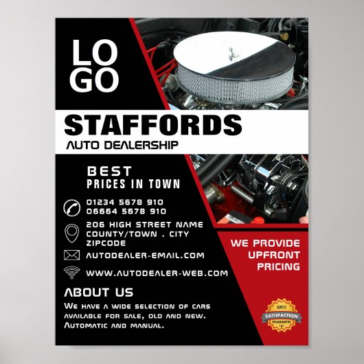 Auto Motor, Auto Dealership Adverteren Poster (Voorkant)