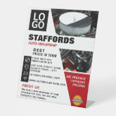 Auto Motor, Auto Dealership Adverteren Reclamebord Met Voetstuk (Voorkant)