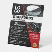 Auto Motor, Auto Dealership Adverteren Reclamebord Met Voetstuk (Voorkant)