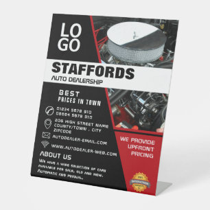Auto Motor, Auto Dealership Adverteren Reclamebord Met Voetstuk