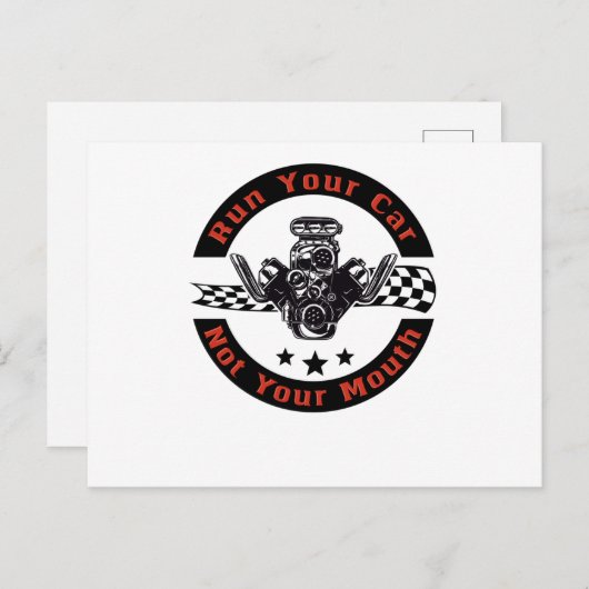 Auto motor Slepen Racing Fan Rennauto V8 Mechanisc Briefkaart (Voorkant / Achterkant)