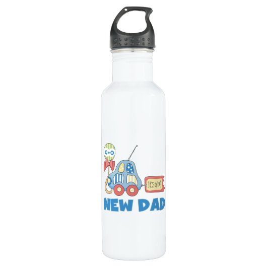 Auto Nieuw Papa Het is een jongen Waterfles (Voorkant)