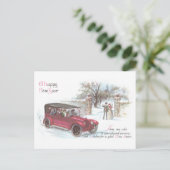  auto nieuwjaarsgroet feestdagenkaart (Staand voorkant)