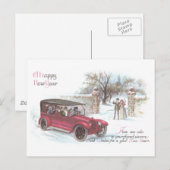  auto nieuwjaarsgroet feestdagenkaart (Voorkant / Achterkant)