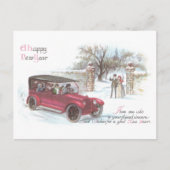  auto nieuwjaarsgroet feestdagenkaart (Voorkant)