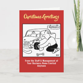 Auto- of garage-reparaties kerstkaart feestdagen kaart