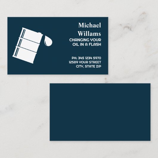 Auto-olieverversing Visitekaartje (Voorkant / Achterkant)