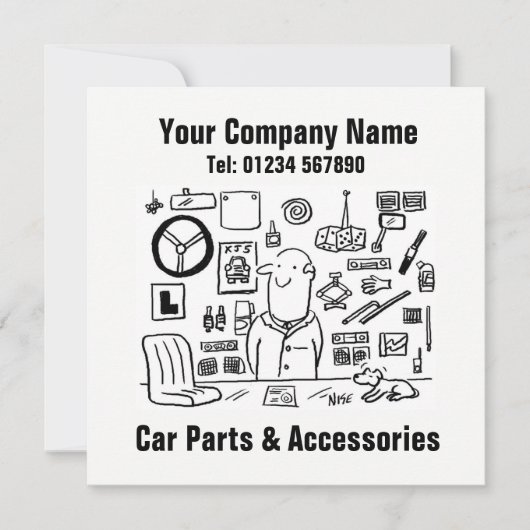 Auto-onderdelen en Accessoires Store Promotionele  Feestdagenkaart (Voorkant)