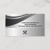 Auto-onderdelen en -diensten | Metalen achtergrond Visitekaartje (Achterkant)